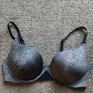 NWOT New Adore Mw Gray Women's push up padded Bra sz 38 D
